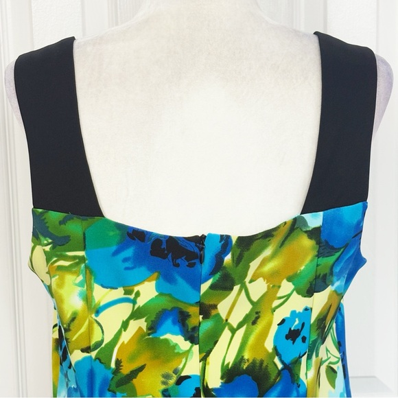 Perceptions Blue Floral Multi Sleeveless A-Line Dress w/ Pockets 14 - Picture 13 of 16